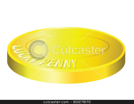 Lucky Penny Illustration Stock Vector Clipart Illustration Of A Lucky