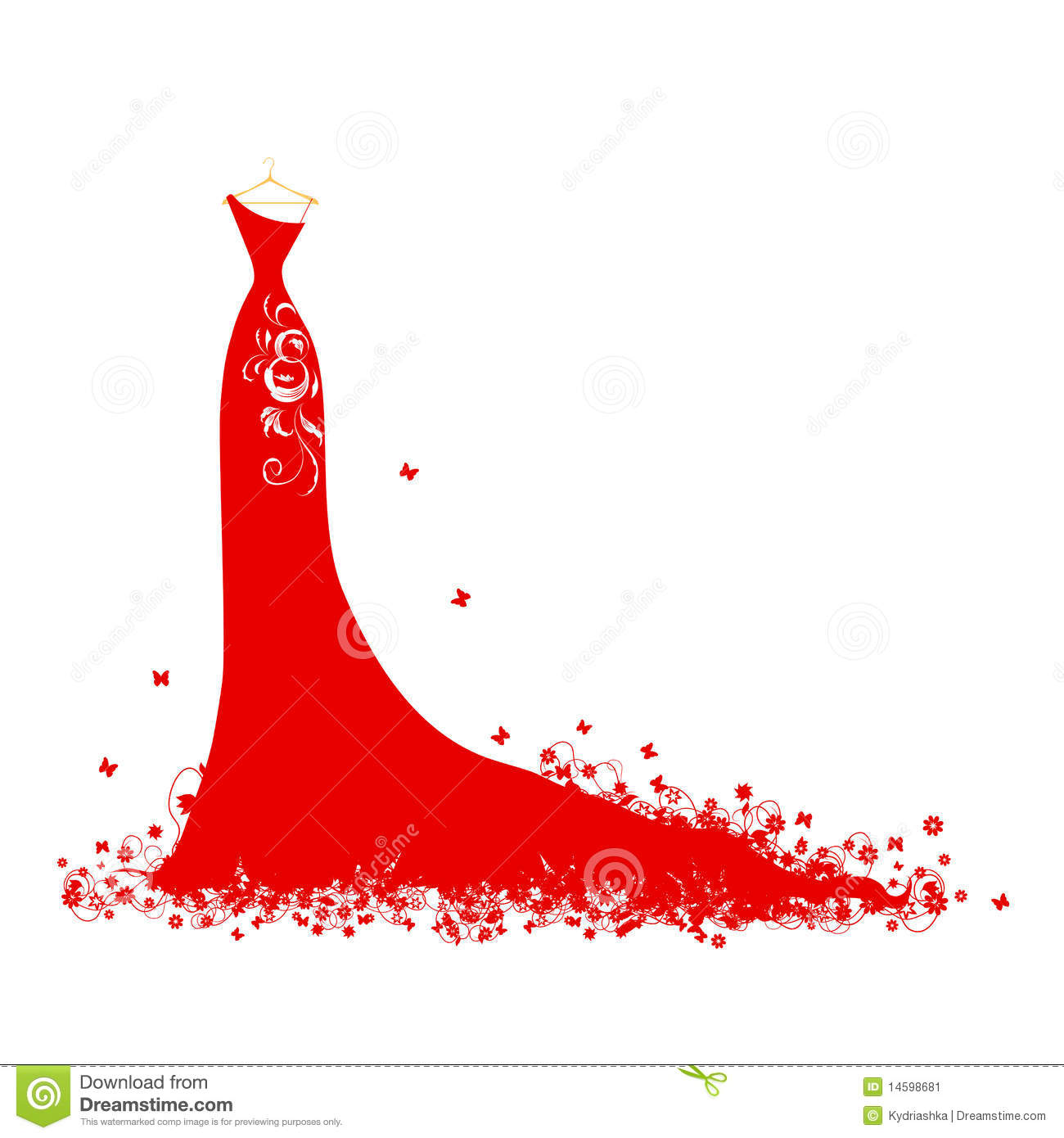 More Similar Stock Images Of   Wedding Dress Red On Hangers