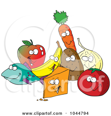 Royalty Free  Rf  Clip Art Illustration Of A Cartoon Group Of Foods By