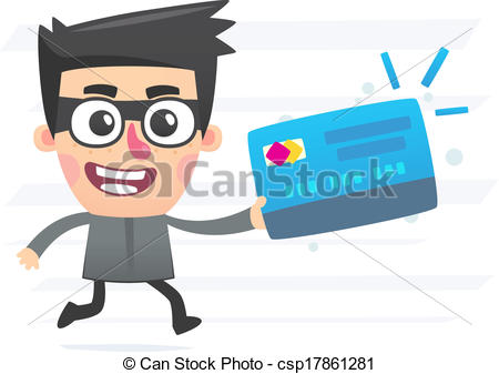 Vector Of Thief With Plastic Card Csp17861281   Search Clip Art