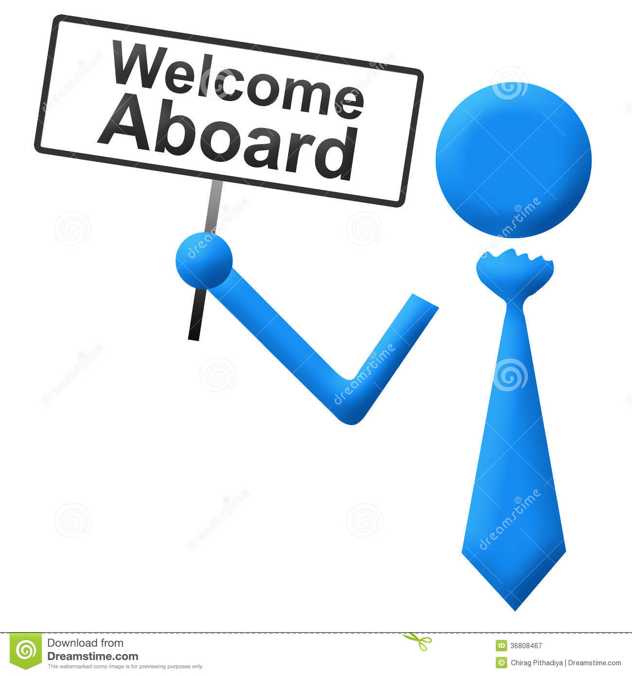 Welcome Aboard Human With Signboard Royalty Free Stock Photography    