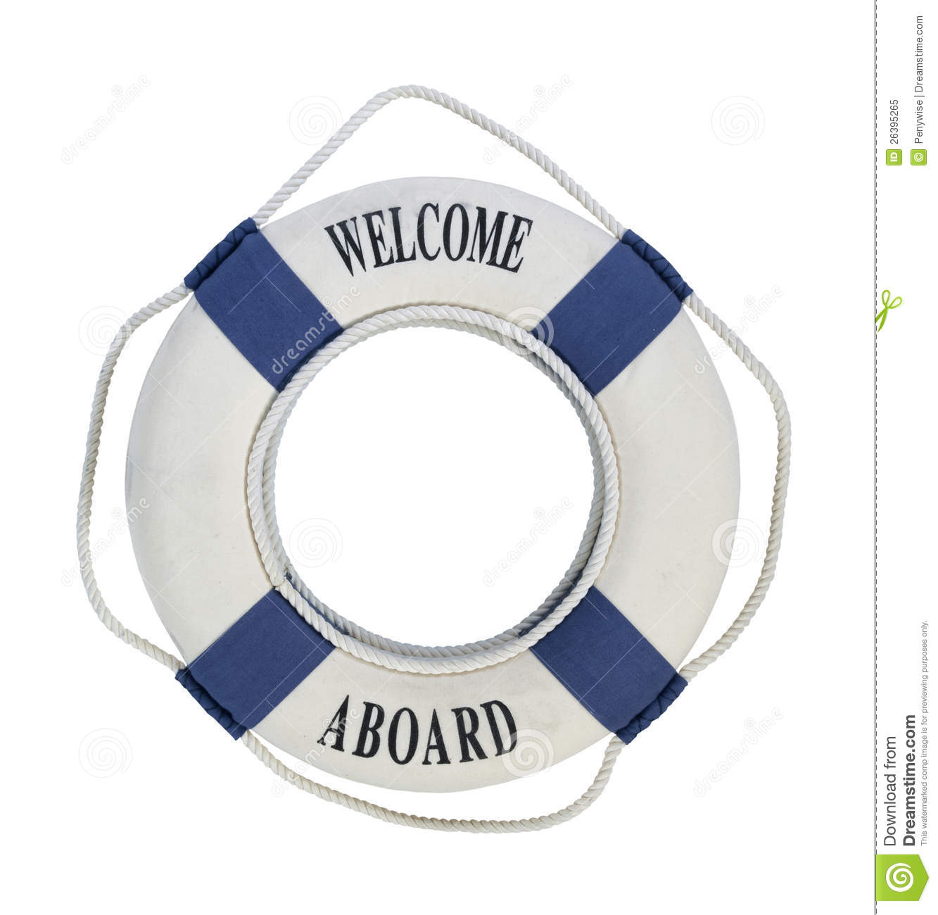 Welcome Aboard Round Floatation Life Preserver With Rope Handles For