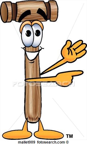 Clip Art Of Mallet Pointing To Side Mallet009   Search Clipart    