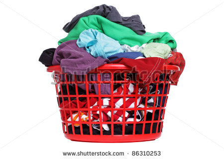 Clothes Hamper Clipart In A Red Laundry Basket On