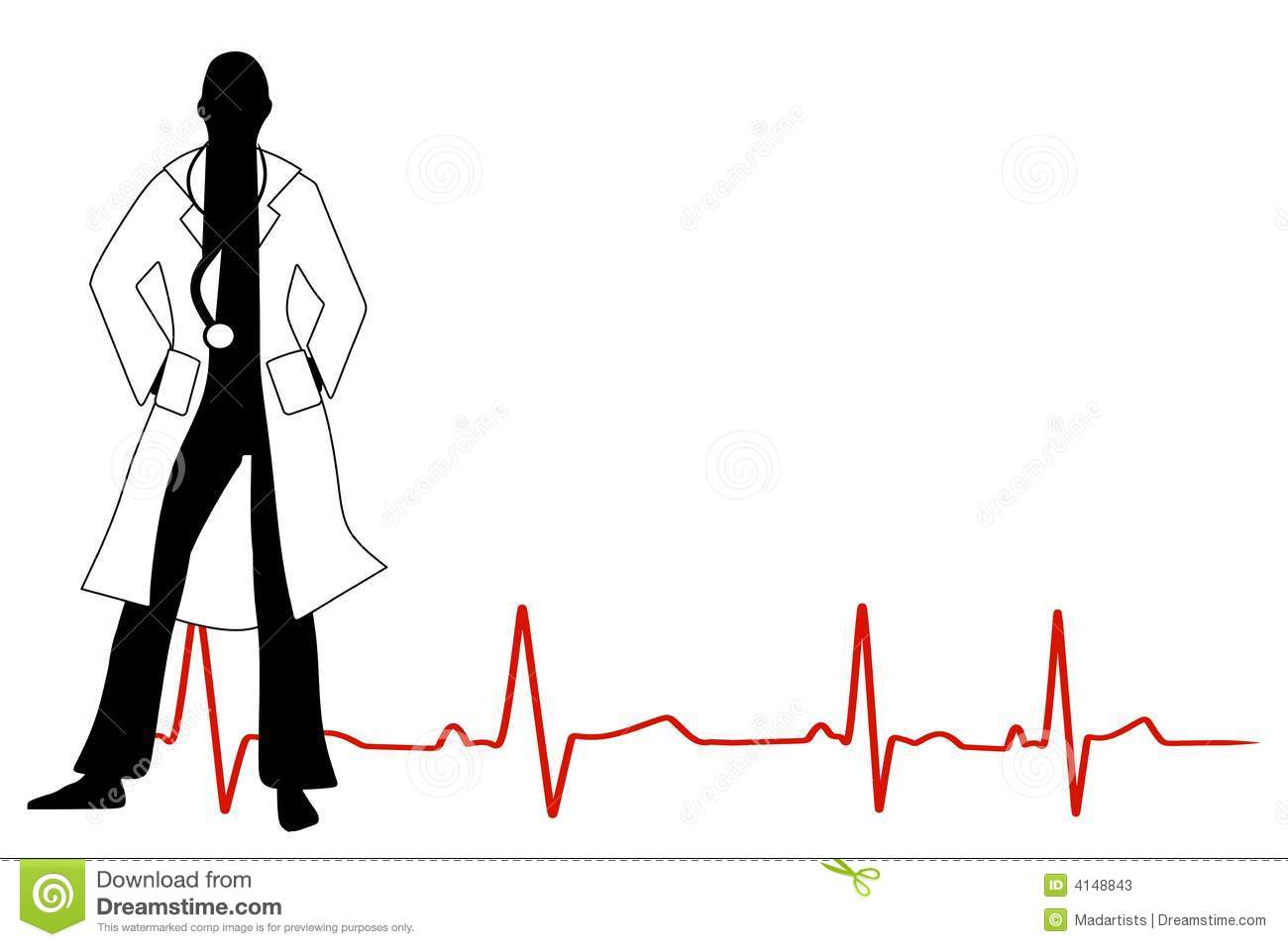 Ekg Line Clipart Doctor With Stethoscope Stock