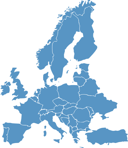 Europe Map Blue Clip Art At Clker Com   Vector Clip Art Online