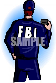 Fbi Agent Showing His Badge   Royalty Free Clip Art Image