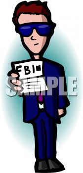 Fbi Agent Showing His Identification   Royalty Free Clip Art