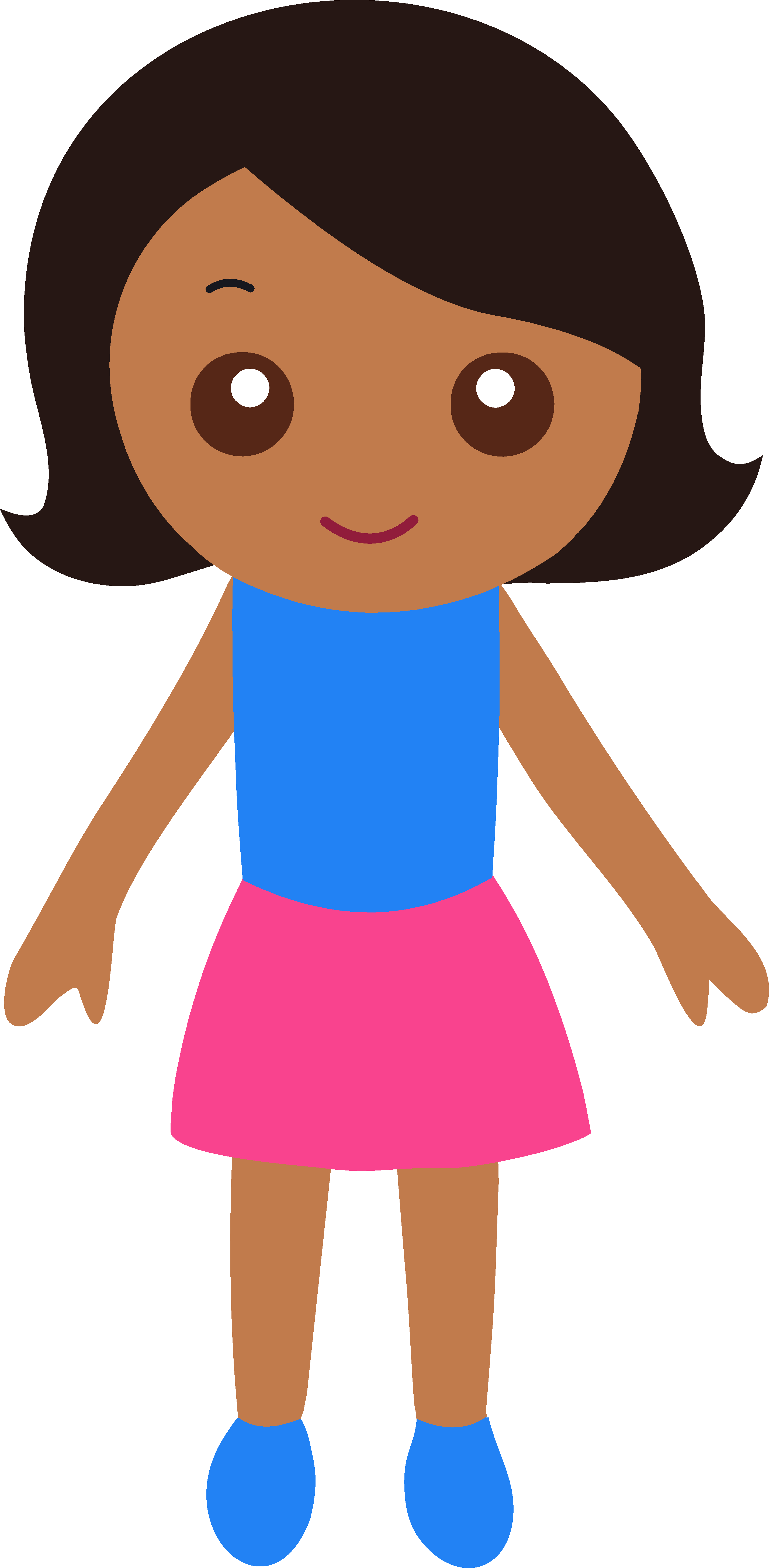 Girl With Blue Eyes And Brown Hair Clipart Posted On Monday
