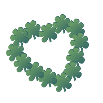 Irish Shamrock Heart Clip Art
