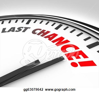 Last Chance Clock Final Countdown Deadline Time  Clipart