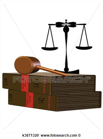 Law Books On White View Large Clip Art Graphic
