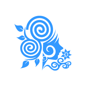 Of Flower Clipart   Blue Swirl Flower Girl With White Background