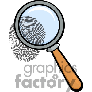 Royalty Free Rf Copyright Safe Magnifying Glass With Fingerprint
