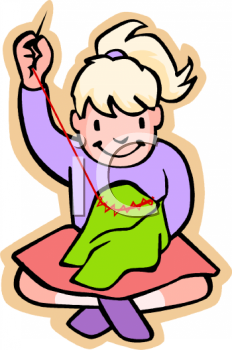 0511 1001 0515 0733 Girl Learning To Embroidery Clipart Image Jpg