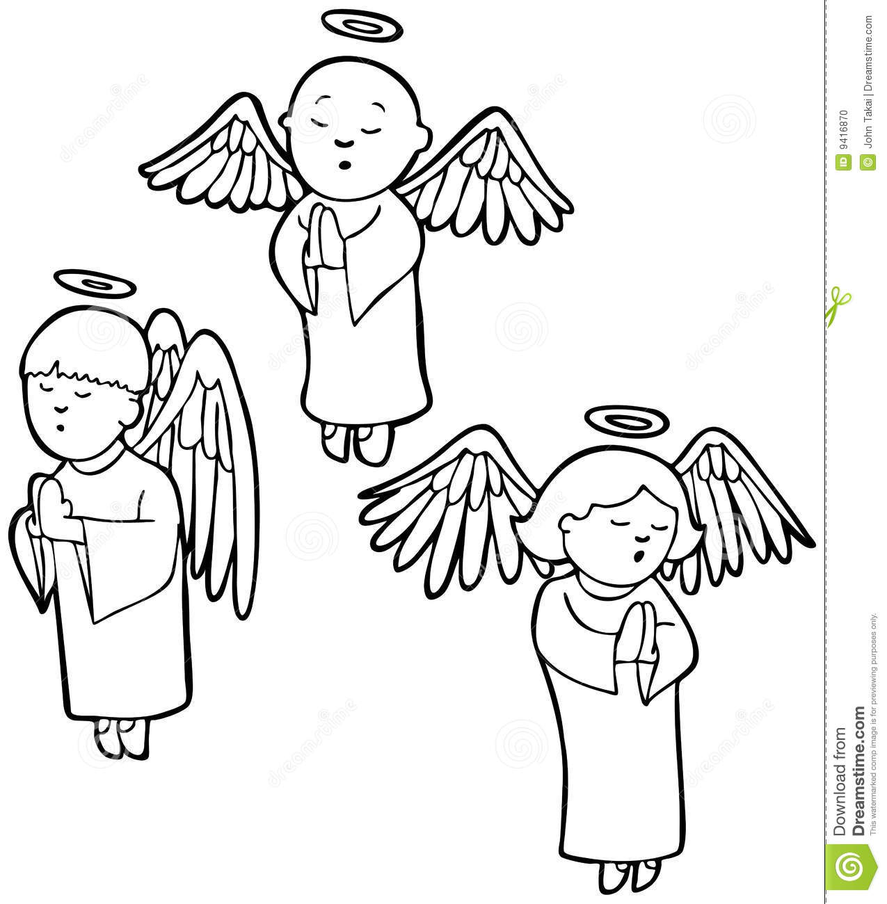 Angels Praying   Black And White Stock Photo   Image  9416870