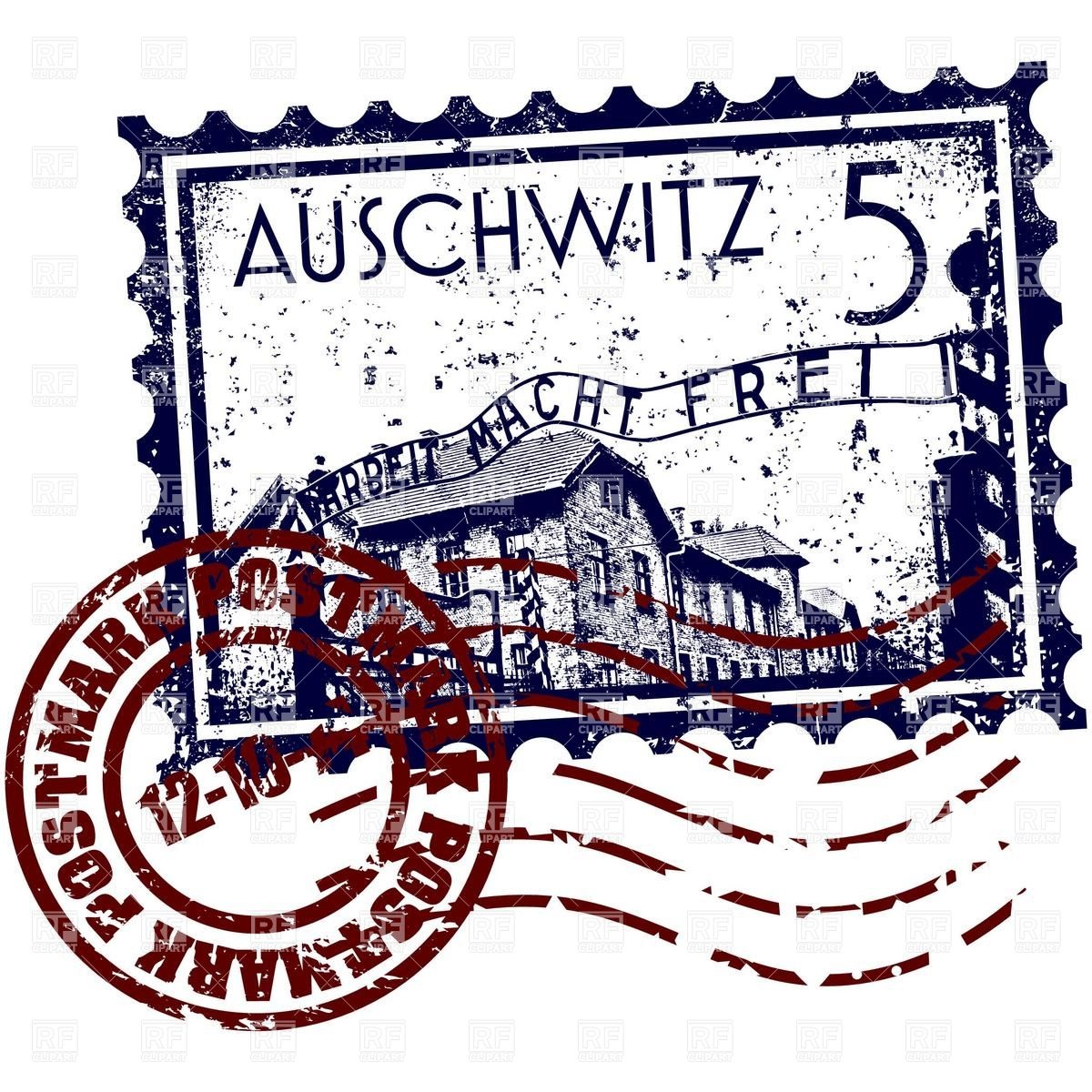 Auschwitz Postage Stamp With Postmark 16391 Travel Download Royalty    