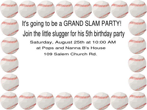 Baseball Birthday Party Clip Art At Clker Com   Vector Clip Art Online