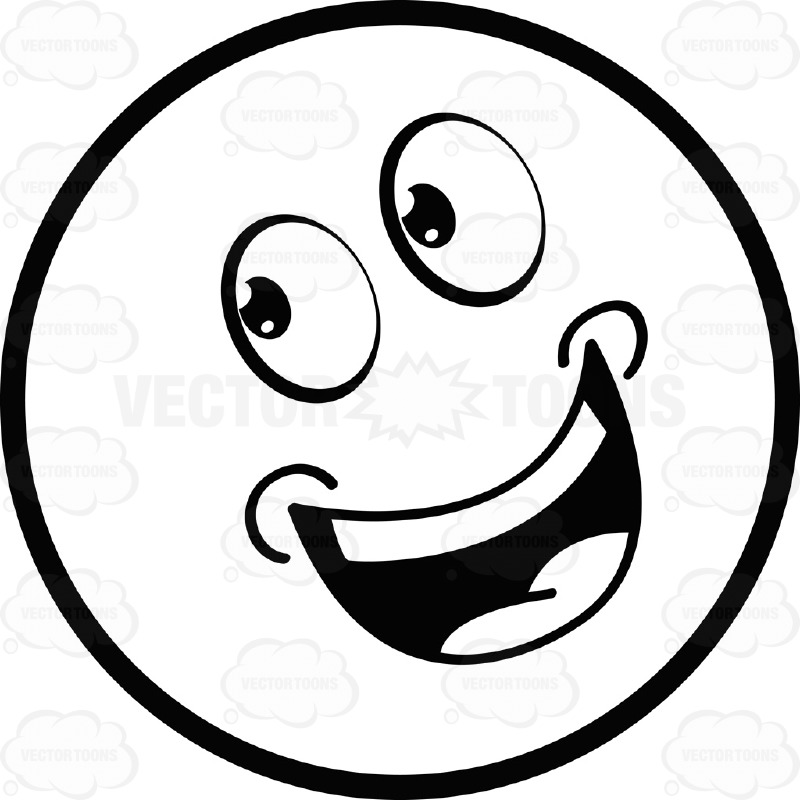 Black And White Smiley Face Emoticon With Tilted Head Looking Left 1