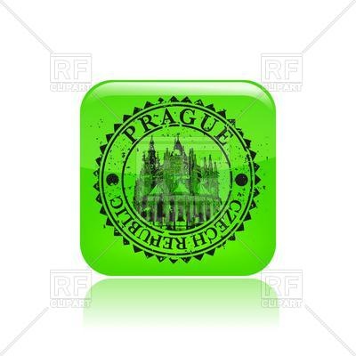Clipart Catalog   Travel   Prague Stamp Download Royalty Free Vector    
