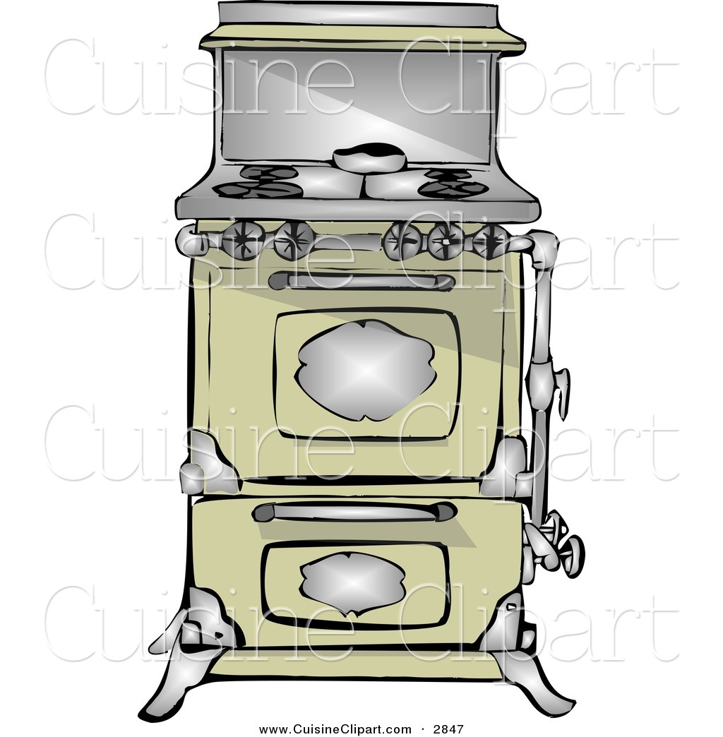Cuisine Clipart Of An Antique Retro Kitchen Stove And Oven By Djart