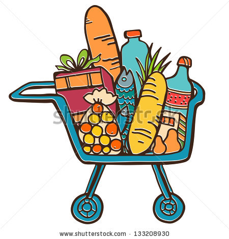 Grocery Cart Clipart Empty Grocery Bag Clipart
