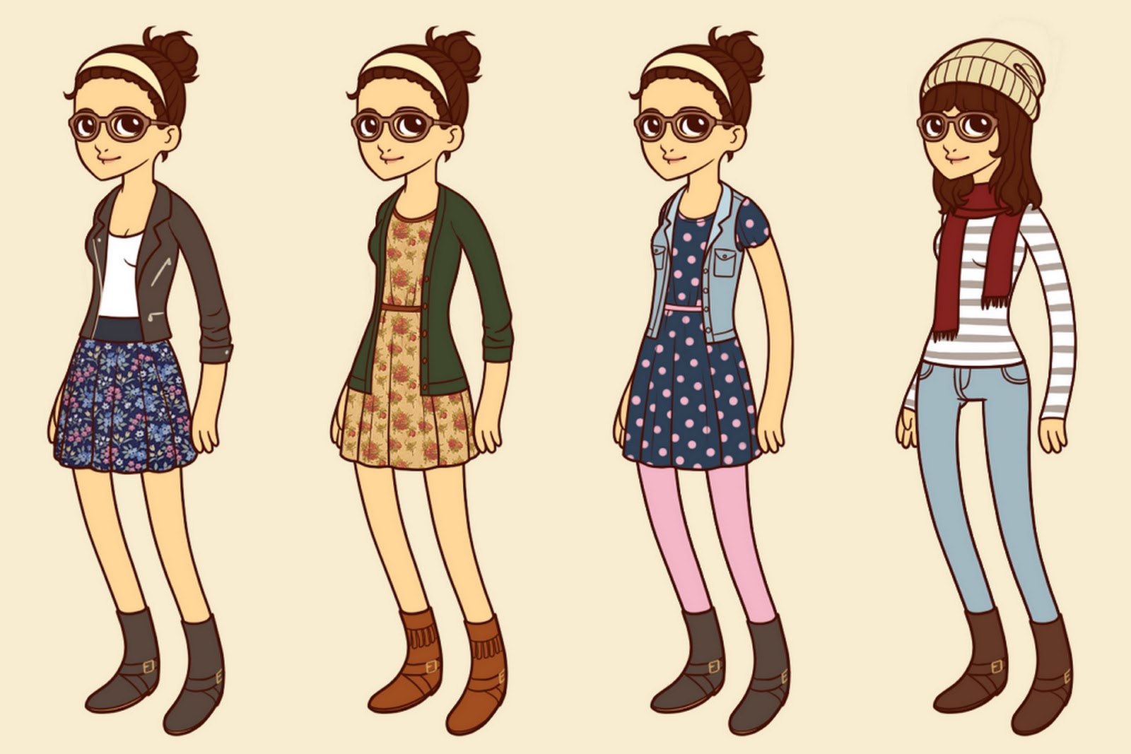 Hipster Cartoon Girls La Cultura Hipster Ha Sido Descrita Como