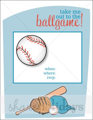 Invitation Baseball Birthday Card Baseball Bat And Glove Clipart