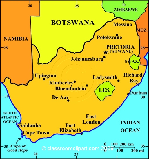 Maps   South Africa Map 2ra   Classroom Clipart