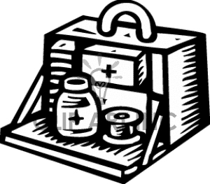 Medical Firstaid Kit Box Emt Healt04 Bw Clip Art Medical