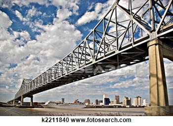 Mississippi River Bridge View Large Photo Image