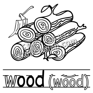 Of 1 Basic Words Illustration Wood Black And White Illustration