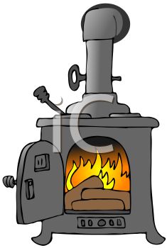 Old Fashioned Wood Stove   Royalty Free Clip Art Picture