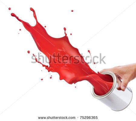 Pouring Paint Can Red From Its Clipart