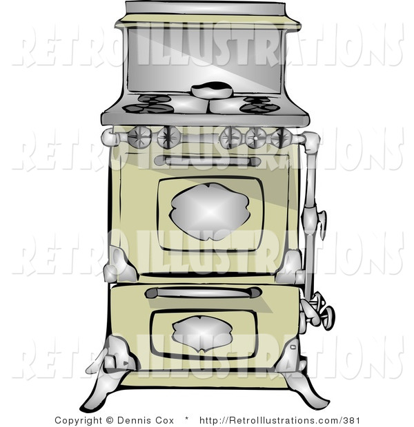 Retro Illustration Of An Old Fashioned Stove By Djart    381