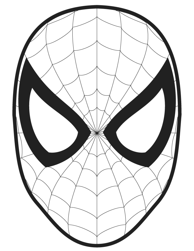 Spider Man Face Template Cut Out Coloring Page   Free Printable