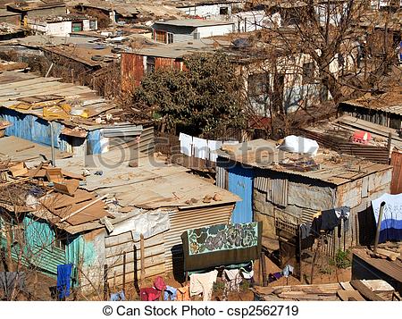 Stock Photographs Of Shanty Town   Shanty Town Shacks Viewed From