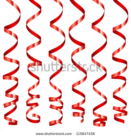 Streamers Clipart Black And White Red Paper Streamer Isolated On