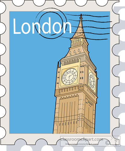 Travel   London England Stamp   Classroom Clipart