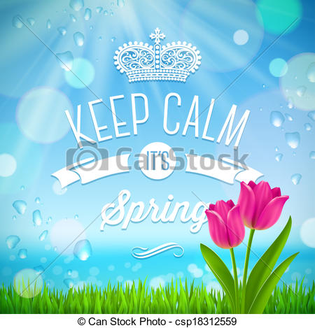 Vector   Keep Calm It S Spring   Vector   Stock Illustration Royalty