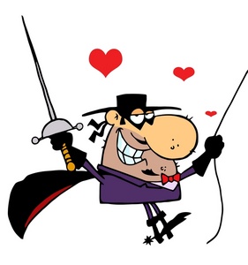 Bandit Clipart Image   A Bandit In Love Swinging From A Rope 