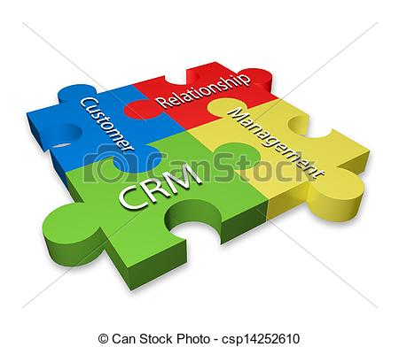 Clipart Of Customer Relationship Management Crm Puzzle Diagram