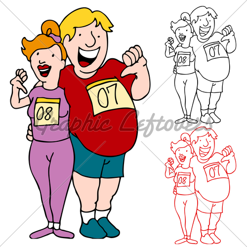 Couple Join Marathon To Lose Weight   Gl Stock Images