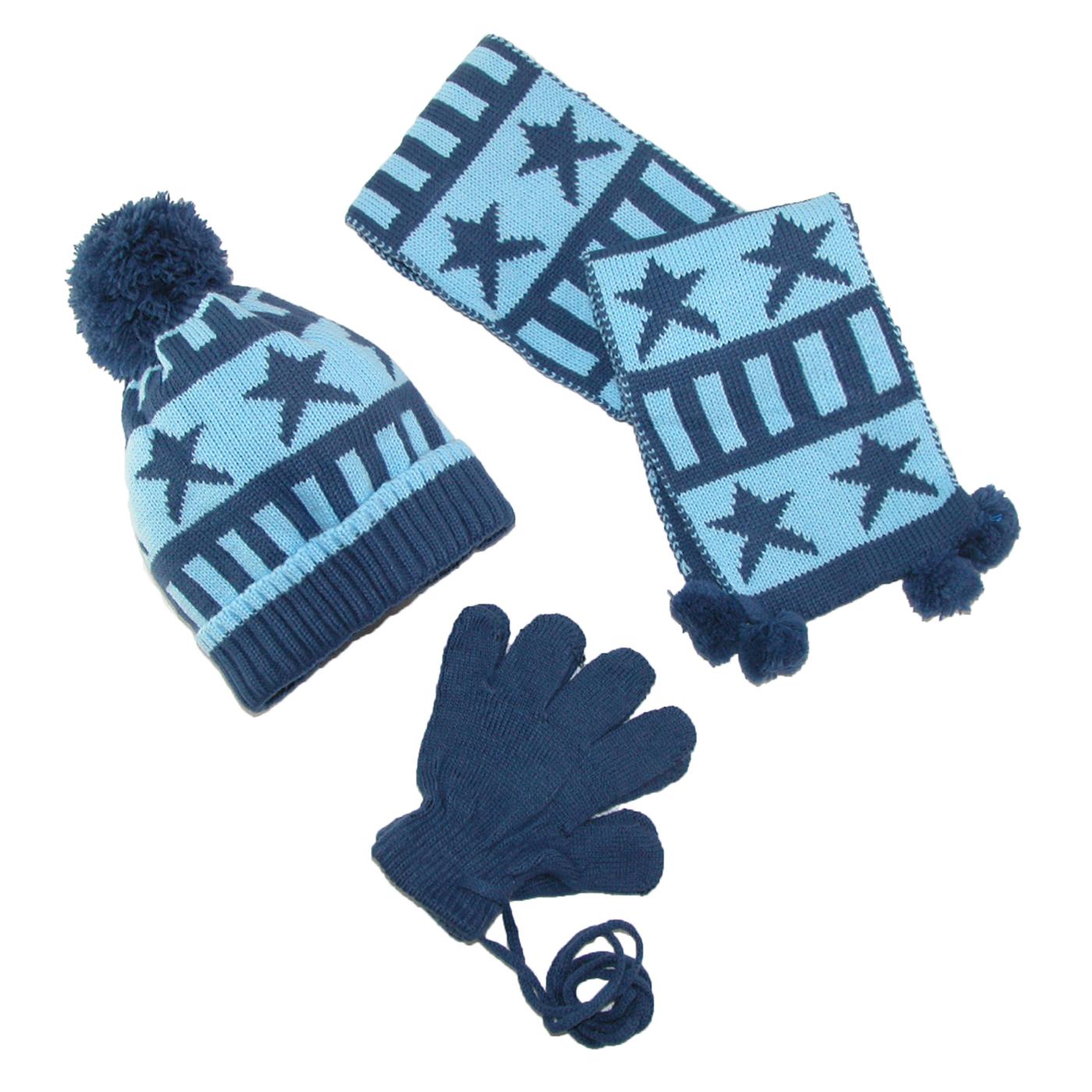 Ctm Reg Hat Scarf And Gloves On A String Set For Kids With Stars 22    