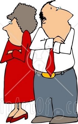 Fighting Couple Husband  Wife Standing With Arms Crossed Clipart Jpg