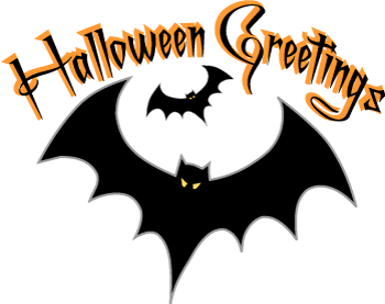 Halloween Bats Clip Art With Greetings