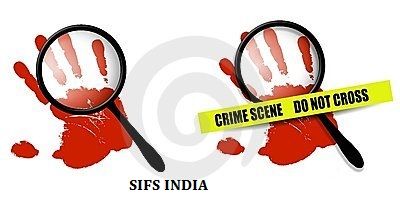 Handprint And Magnifying Glass And One With Crime Scene Tape Added