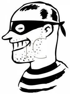 Retro Cartoon Of A Male Bandit   Royalty Free Clipart Picture