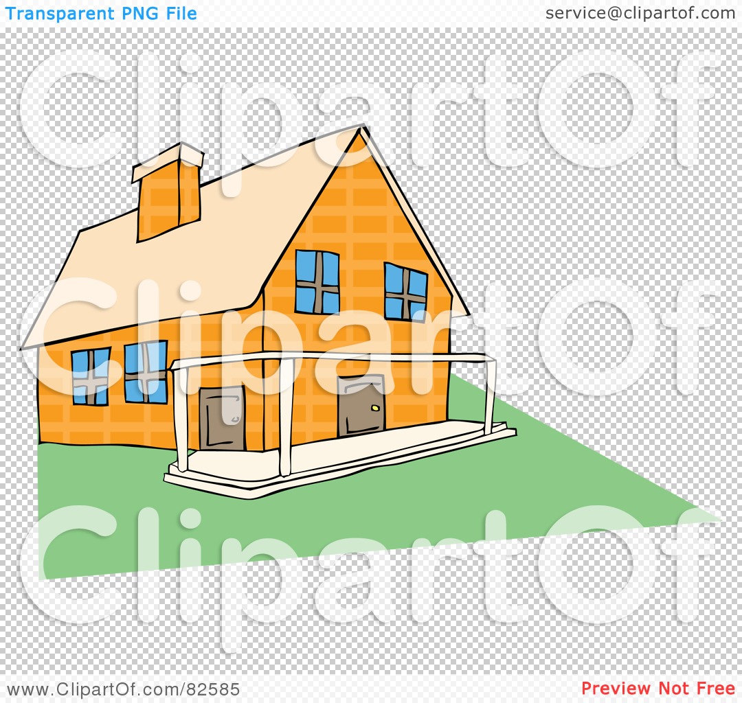 Royalty Free  Rf  Clipart Illustration Of A Yellow Stone House With A