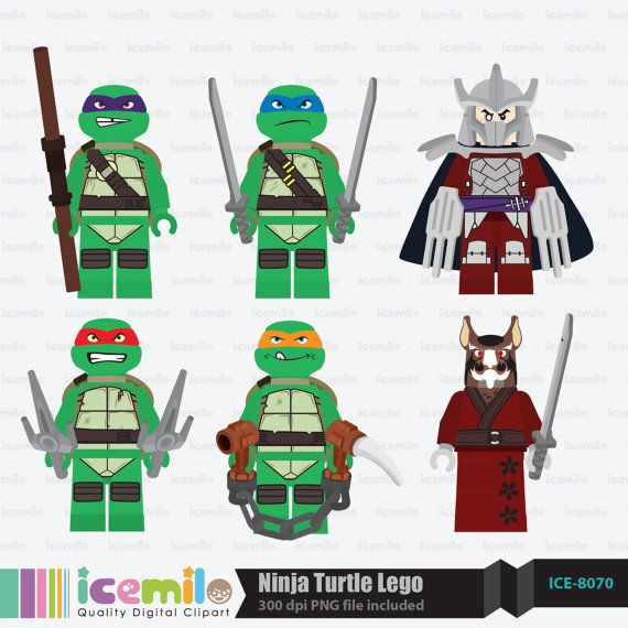 Teenage Mutant Ninja Turtles Lego Digital By Icemiloclipart  5 00